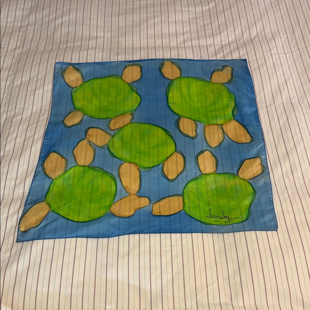 Vintage Silk Turtle Scarf